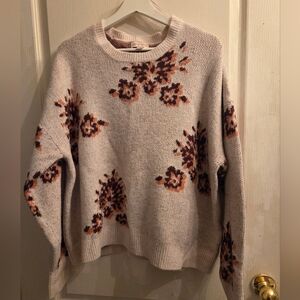 Target Knox Rose Floral Knit Sweater in Cream and Brown